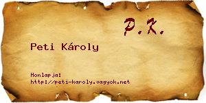 Peti Károly névjegykártya