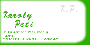 karoly peti business card